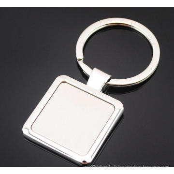 Porte-clés en métal blanc de Guangzhou Factory avec logo